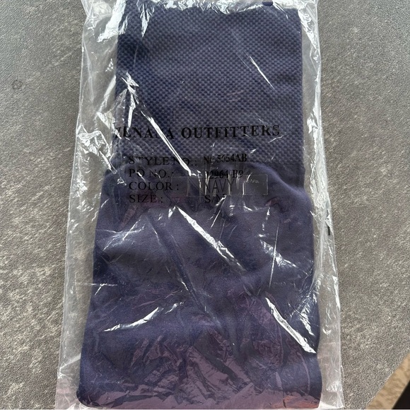 High Waist Navy Seamless Leggings w/ Lattice Cutout – Tummy Control - Picture 7 of 8